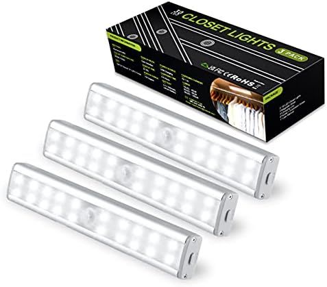 30 LED Closet Lights 3 Pack, Otdair Dimmable Closet Lights Motion Sensored, 1000 mAh Rechargeable Un | Amazon (US)