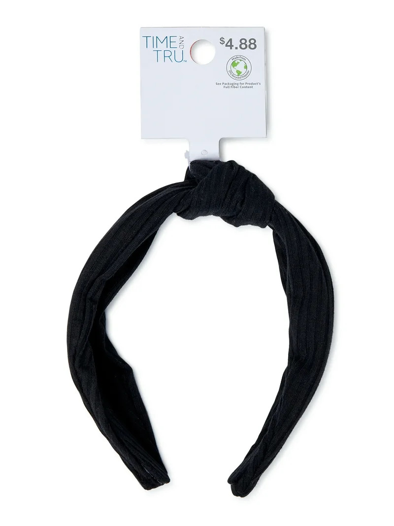 Time and Tru Women's Knot Hair Headband, Black | Walmart (US)