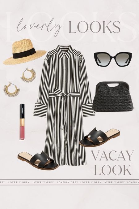Loverly Grey vacation look. I love this striped dress and sun hat. 

#LTKtravel #LTKSeasonal #LTKstyletip