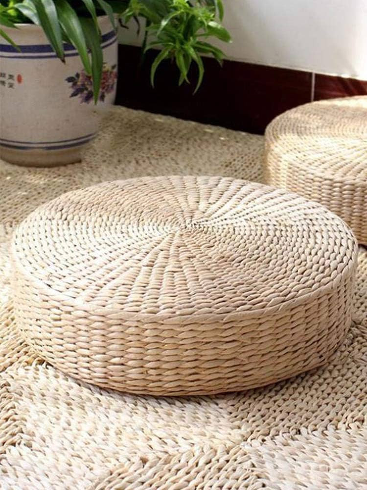 Woven Straw Seat Cushion Pad, Straw Flat Seat Cushion Handcrafted Japanese Tatami Floor Pillow Cu... | Amazon (US)