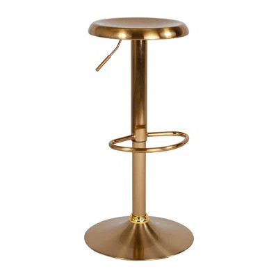 Bustamante Adjustable Height Swivel Bar Stool Williston Forge Color: Gold | Wayfair North America