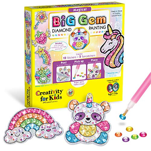 Creativity for Kids Big Gem Diamond Painting Kits: Magical Stickers and Suncatcher DIY Kit - Diamond Art for Kids, Unicorn Gifts for Girls Ages 6-8+ | Amazon (US)