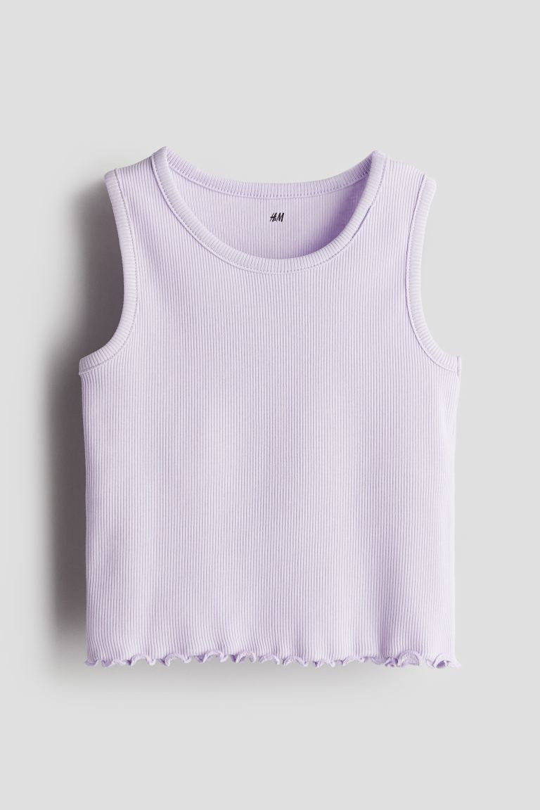 Ribbed Tank Top - Round Neck - Sleeveless - Lilac - Kids | H&M US | H&M (US + CA)