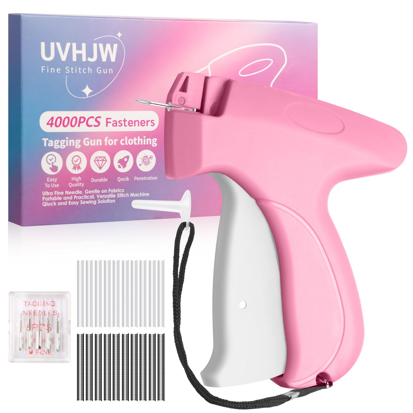 Stitch Gun for Clothing, Stitchy Gun Quick Clothes Fixer, Dress Tagging Gun-Includes 2,000 Black ... | Amazon (US)