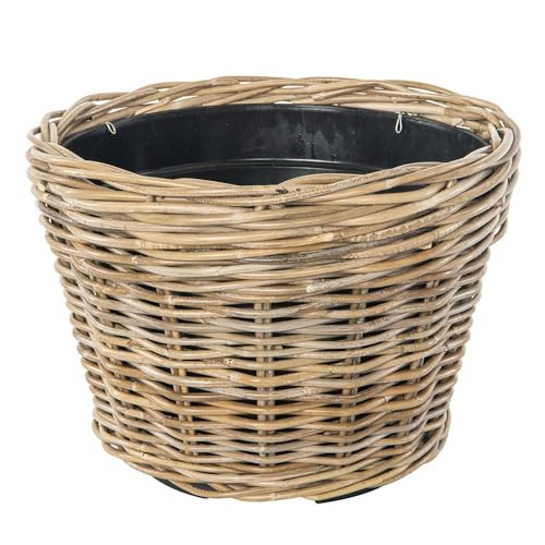 Kouboo Rattan Planter Basket with Plastic Pots Planters Flower Pots Medium | Amazon (US)