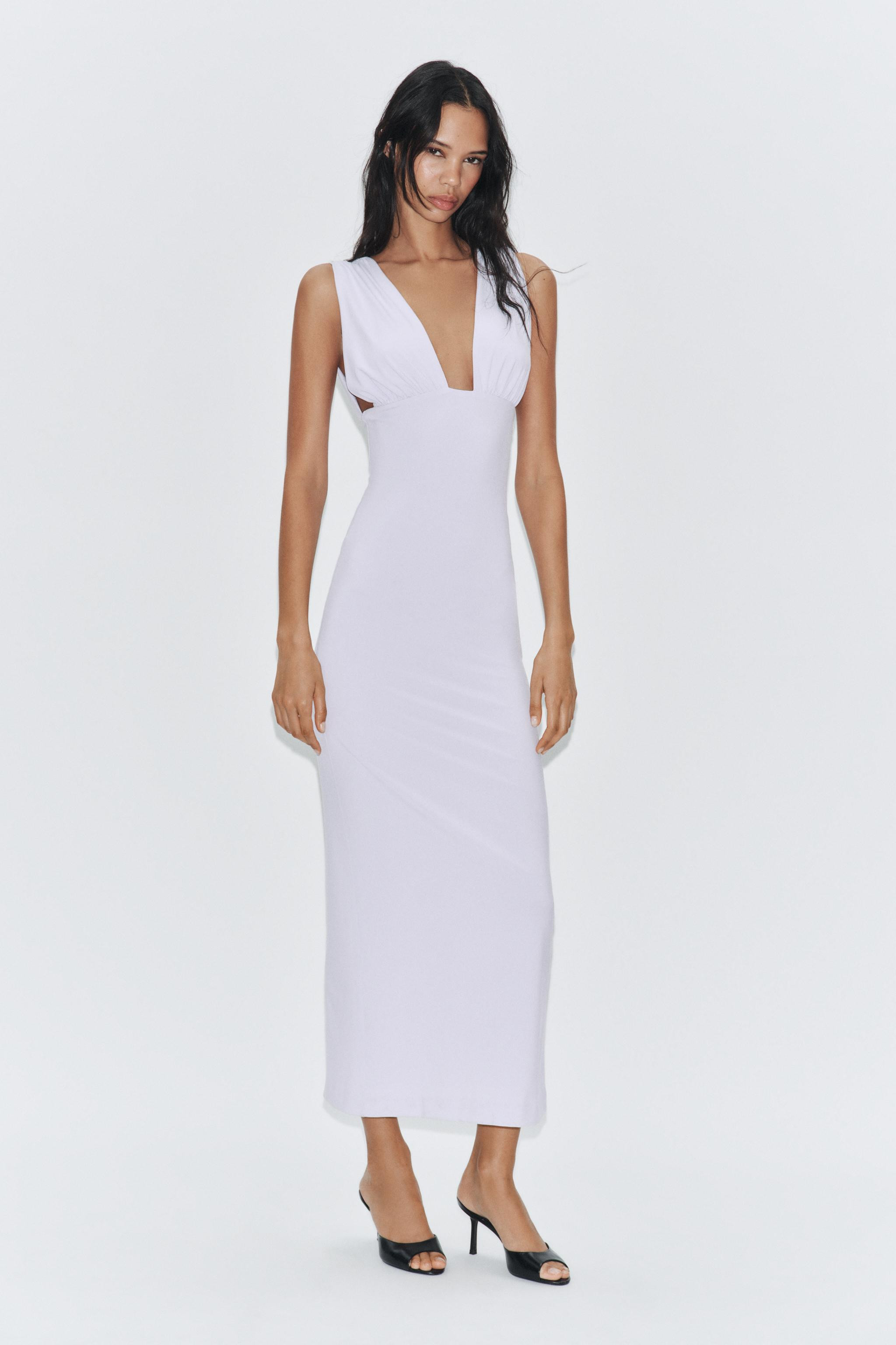 MIDI DRESS WITH LACES | Zara UK