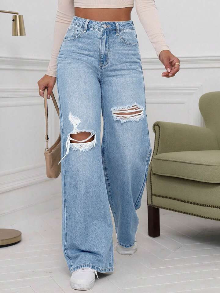 SHEIN EZwear Women'S Ripped Jeans | SHEIN