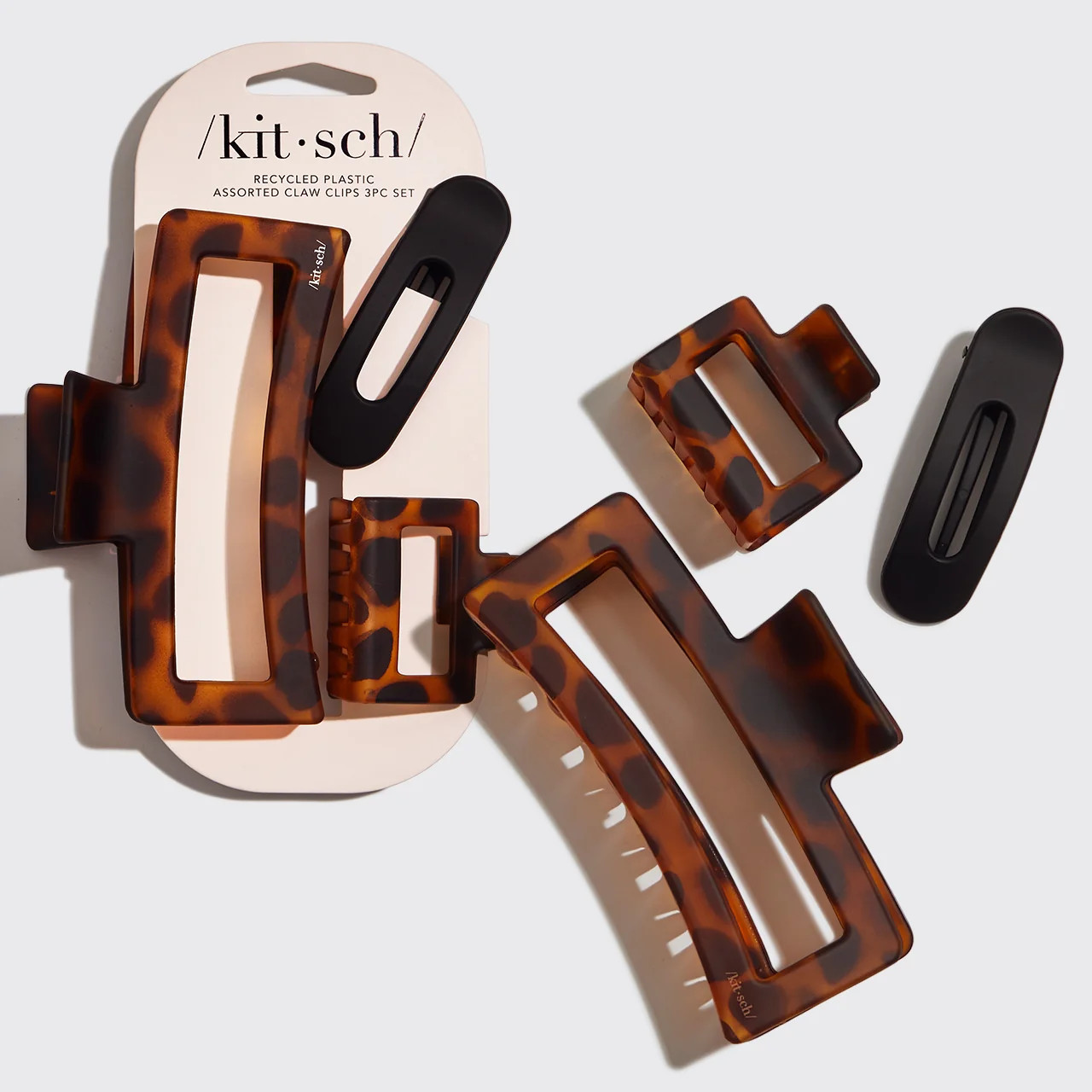 Assorted Rectangle Claw Clips 3pc Set | KITSCH | Kitsch