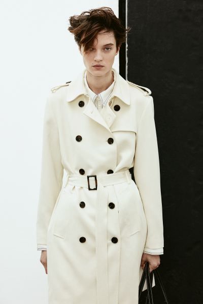 Double-breasted Trenchcoat - Cream - Ladies | H&M US | H&M (US + CA)