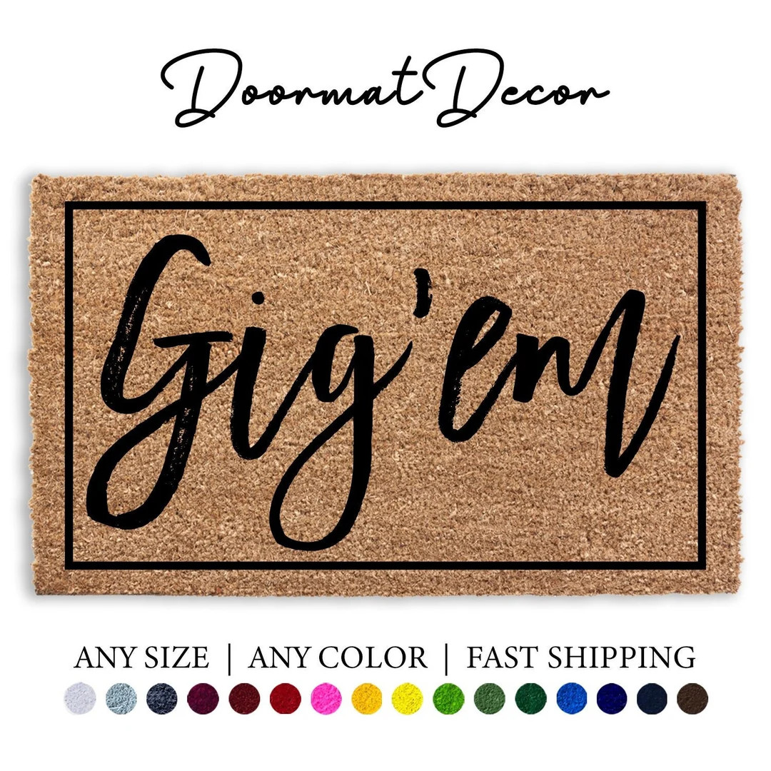 Gig'em Texas A&M University Doormat Howdy Personalized - Etsy | Etsy (US)