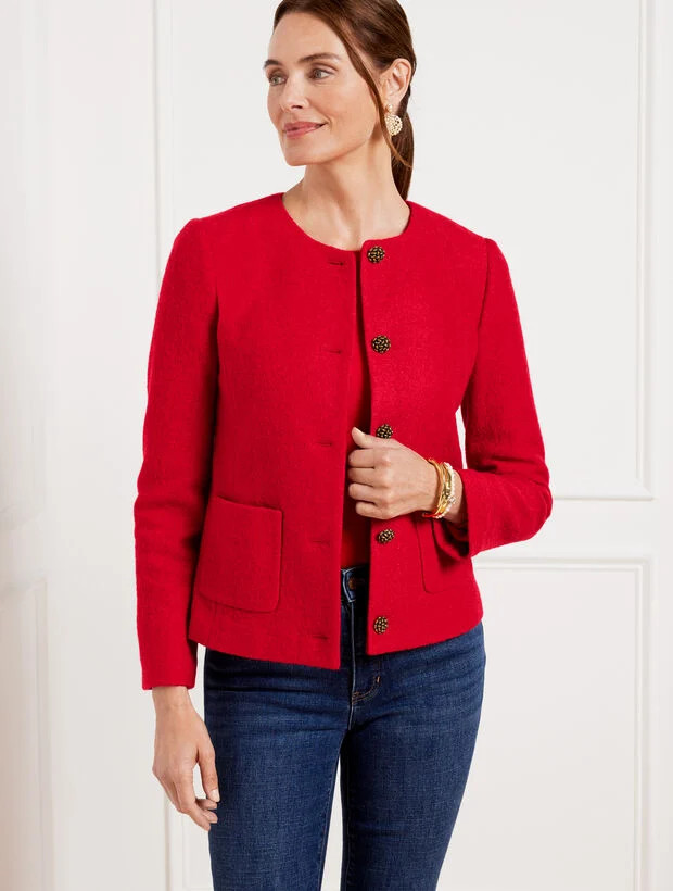 Berkshire Wool Blend Crop Jacket | Talbots
