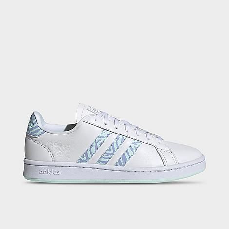 Adidas Women's Originals Grand Court Zebra Casual Shoes in White/Animal Print/White Size 6.0 Leather | Finish Line (US)