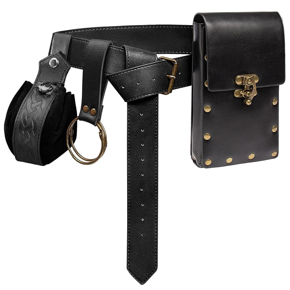 Belt Pouch Waist Bag Fanny Pack Steampunk Phone Holder Medieval Bag Leather Belt Renaissance Cosp... | Amazon (US)