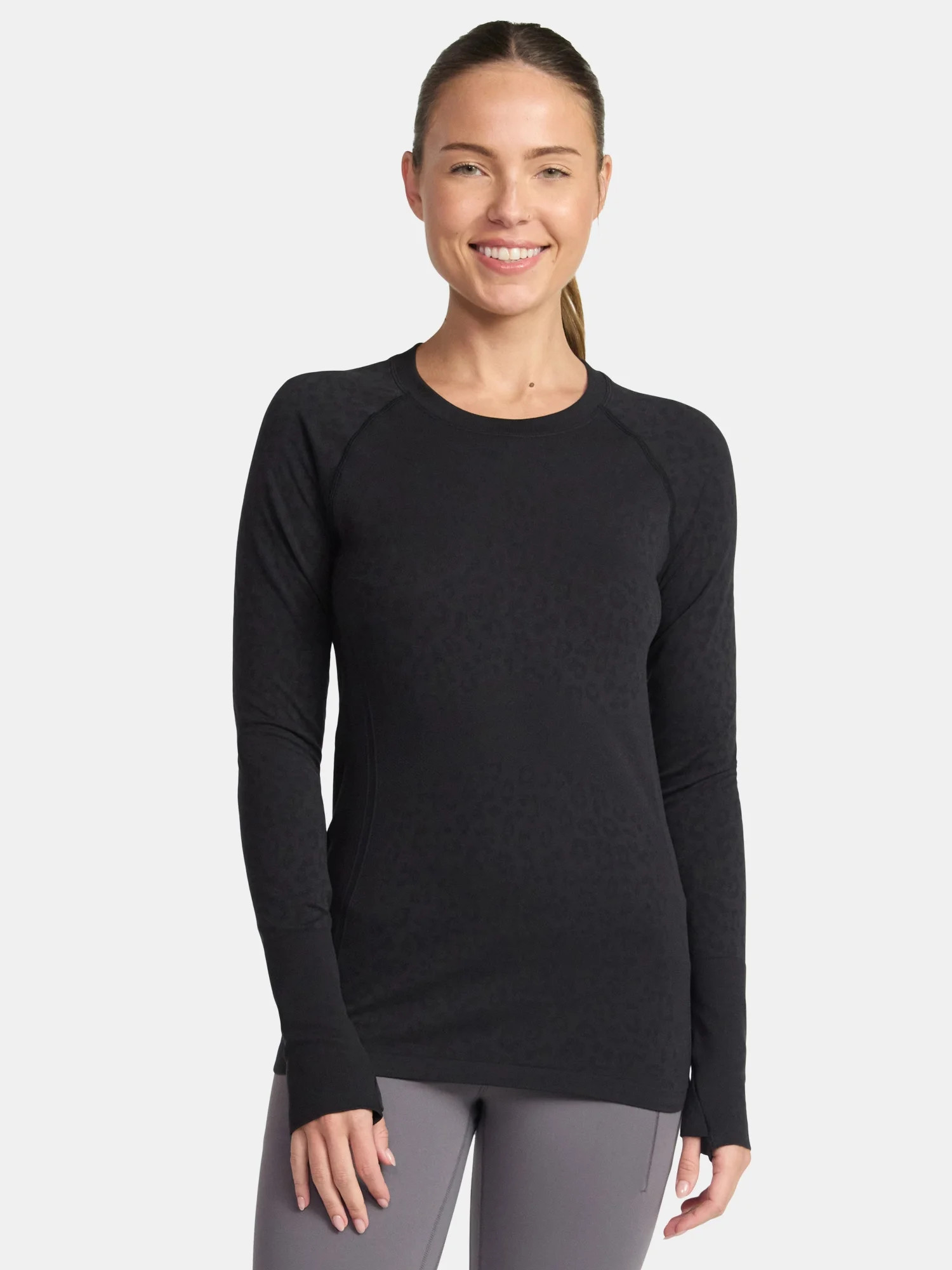 Avia Women's Seamless Tee with Long Sleeves, Sizes XS-XXXL | Walmart (US)
