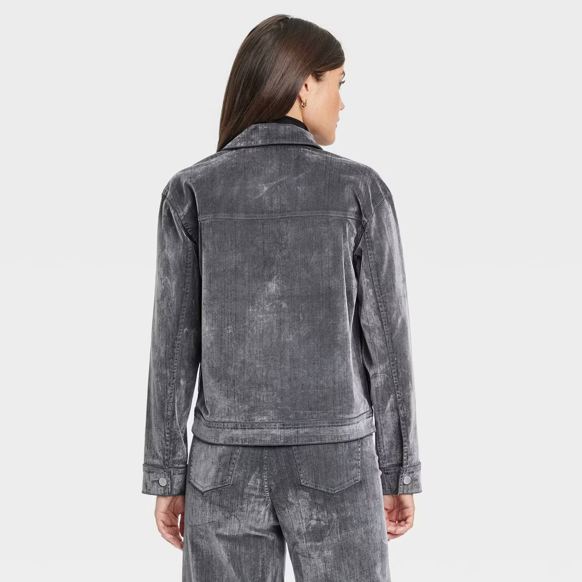 Women's Flocked Denim Jacket - Universal Thread™ Gray | Target