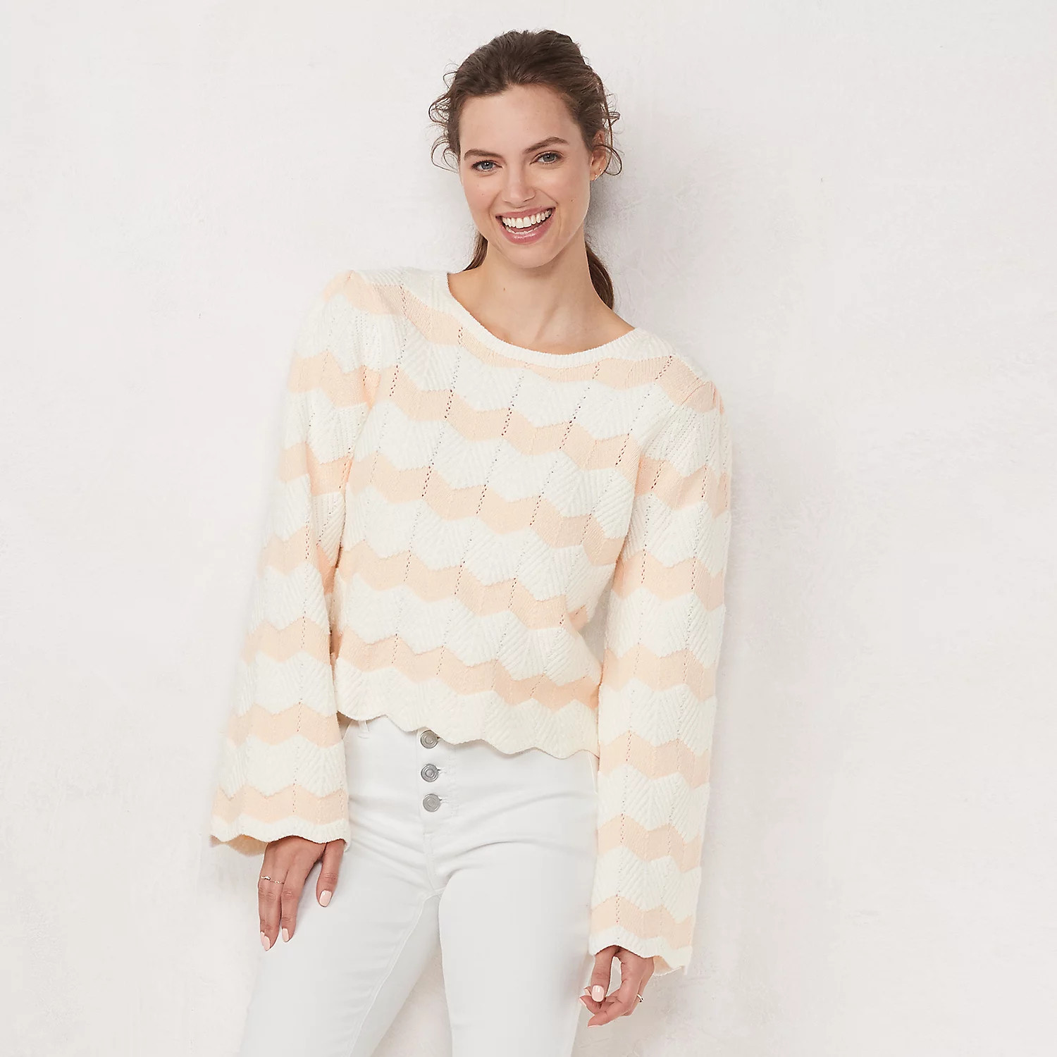 Women's LC Lauren Conrad Scalloped Hem Sweater | Kohl's