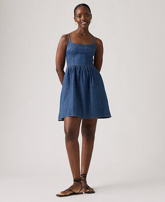 Levi's Women's Jadine Square Neck Denim Mini Dress - Macy's | Macy's
