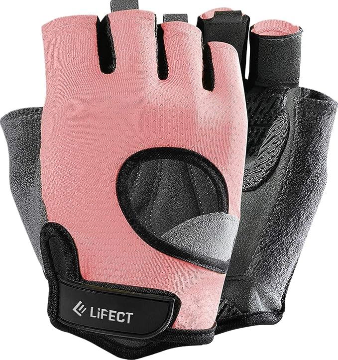 LIFECT Freedom Workout Gloves, Knuckle Weight Lifting Shorty Fingerless Gloves with Curved Open B... | Amazon (US)