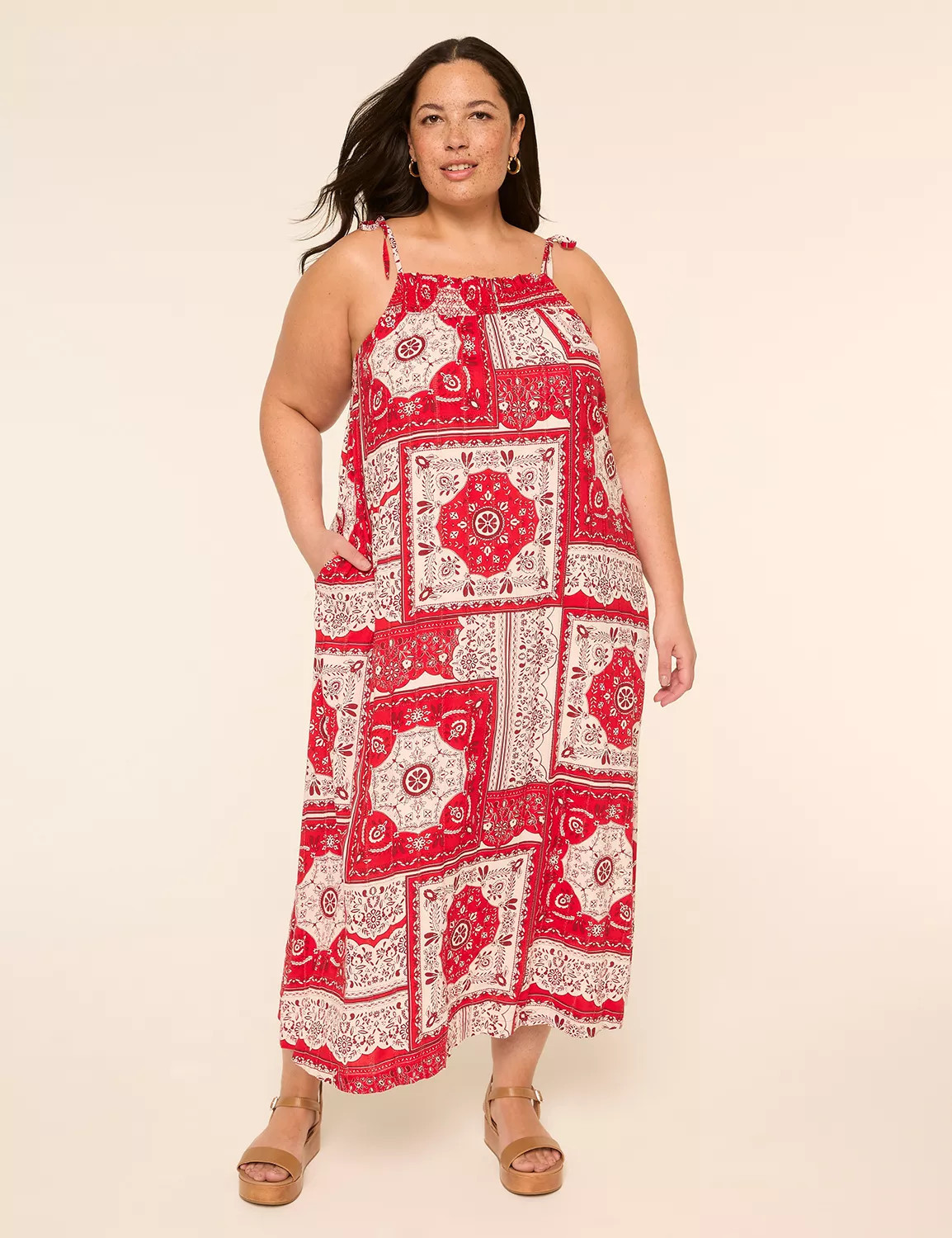 Smocked Square-Neck Maxi Dress | Lane Bryant (US)