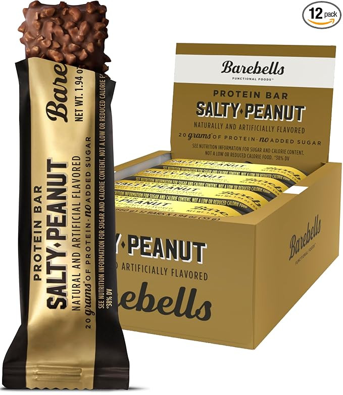 Barebells Salty Peanut Protein Bars, 12 Count - 20g Protein, 1g Sugar Snack Bars… | Amazon (US)