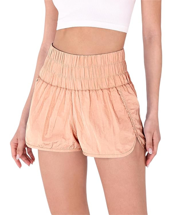 ODODOS Goto Athletic Shorts for Women Elastic High Waisted Quick Dry Crinkle Casual Workout Runni... | Amazon (US)