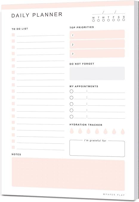 Daily Planner To Do List Notepad 52 Undated Tear-off Sheets | 6x9 Inch Desktop Daily Planning Not... | Amazon (US)