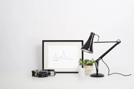 Printable Art New York City Skyline - Black and White - instant download - 8x10 | Etsy (US)