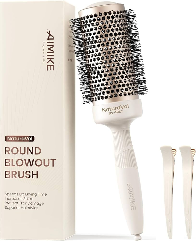 AIMIKE NaturaVol Round Brush for Blow Out, Large Round Hair Brush for Fine Hair with Nano Thermal... | Amazon (US)