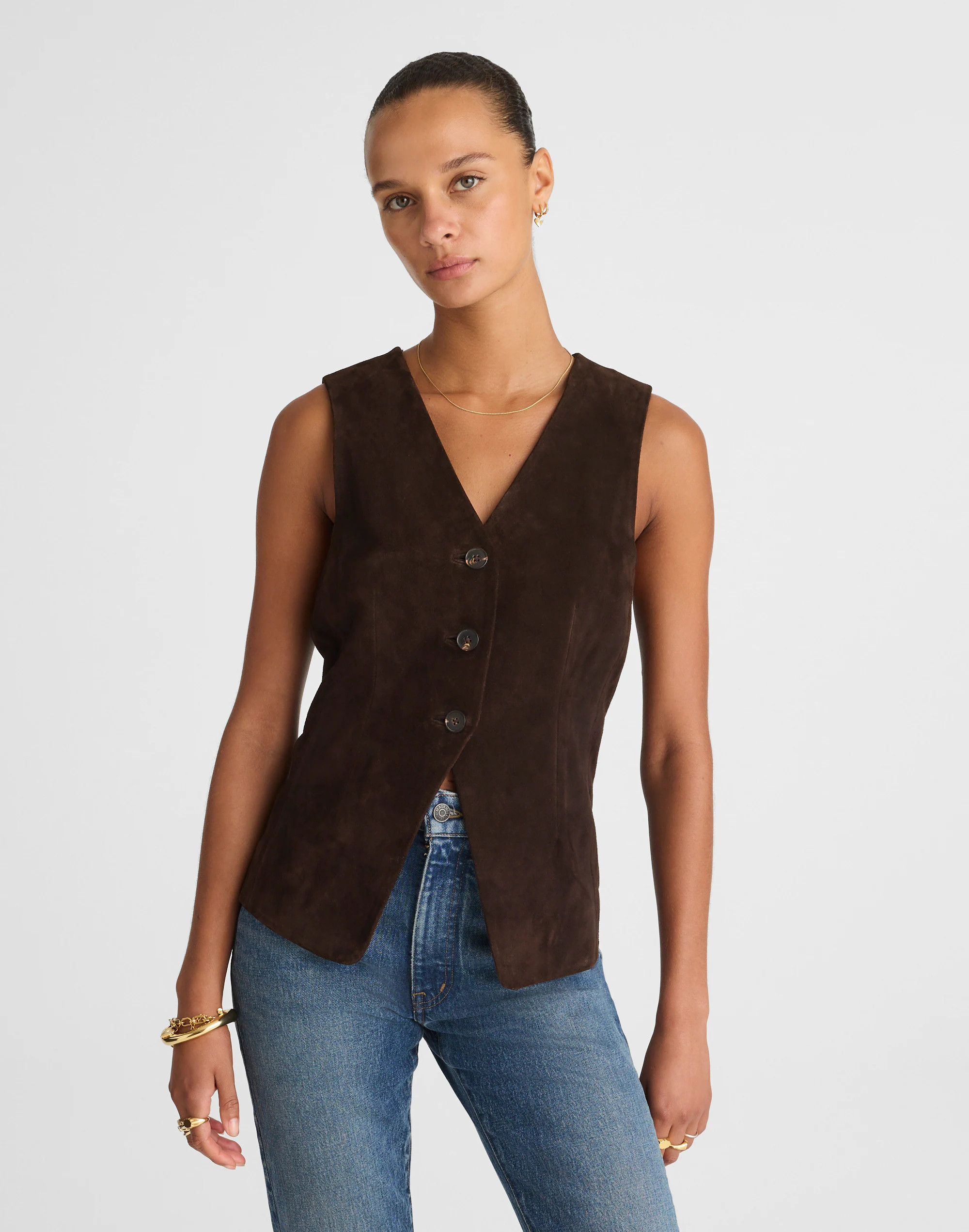 Cutaway Vest in Suede | Madewell | Madewell