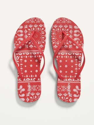 Patterned Flip-Flops for Women | Old Navy (US)