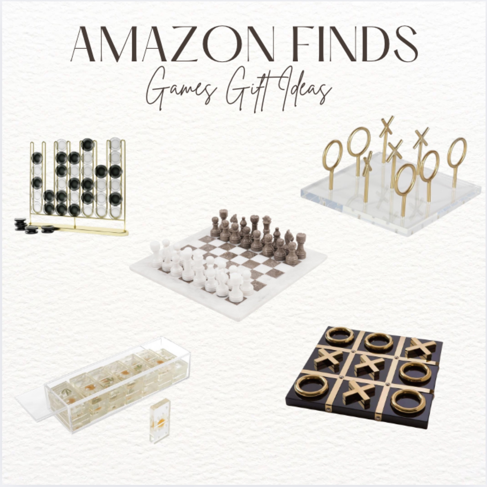 Beautiful Giftable games. 
Tic-tac-toe, chess, dominoes, connect 4  

#LTKHome #LTKHoliday #LTKGiftGuide