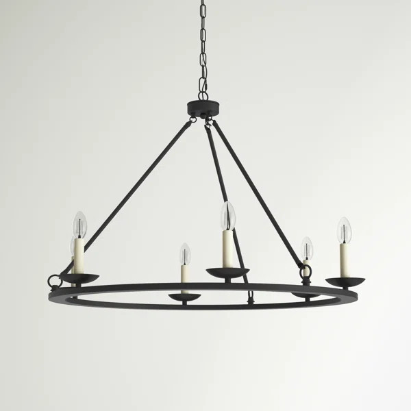 Pickensville 6 - Light Wagon Wheel Chandelier | Wayfair North America
