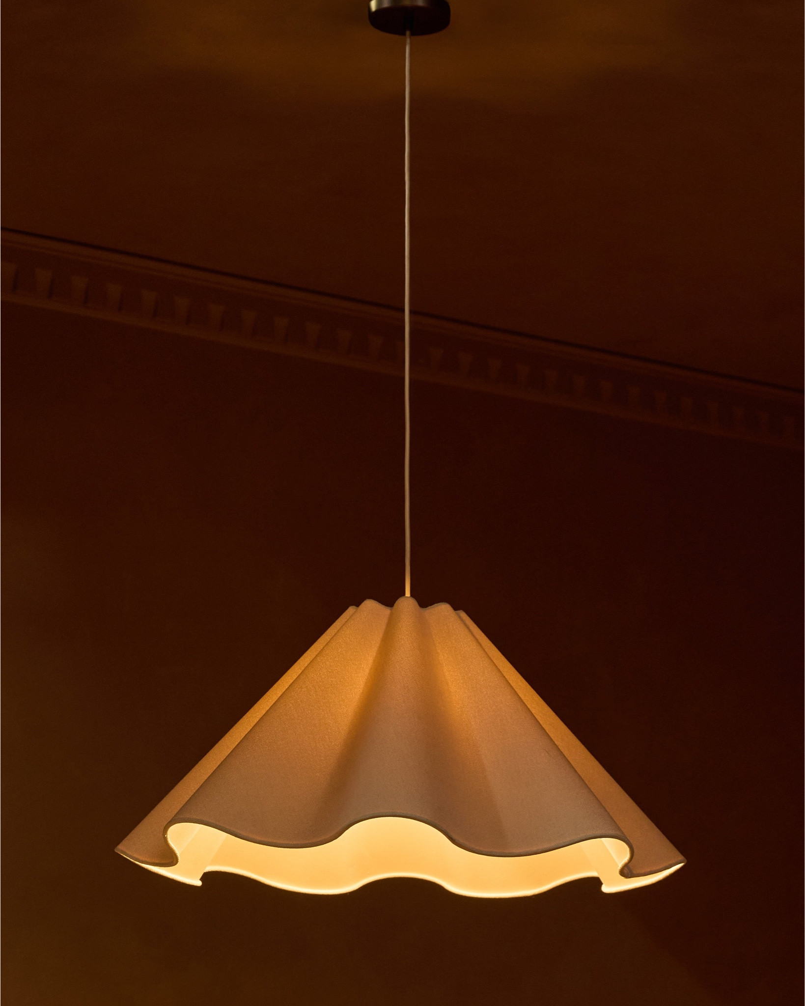 Pendant Light, With sculptural lines wrapped in fabric, this eye-catching pendant adds a grounding touch overhead. Mount this hanging light above your dining table or living space to layer warmth and dimension with a modern touch.

#LTKHome