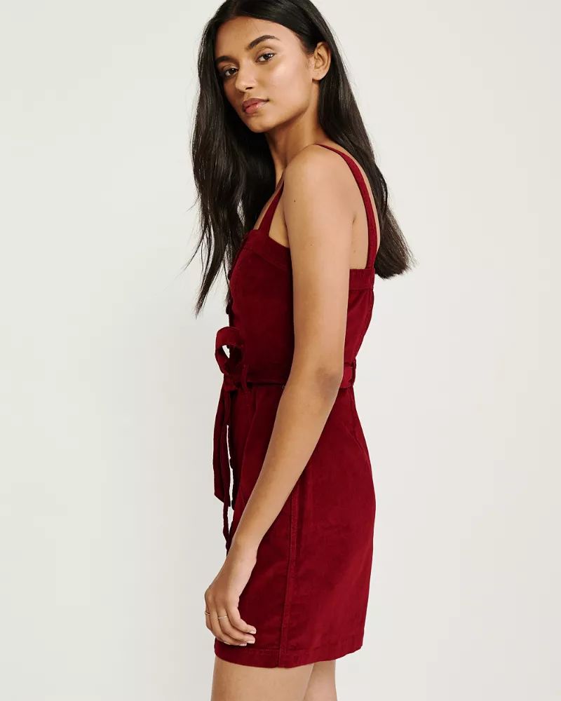 Button-up Corduroy Pinafore Dress | Abercrombie & Fitch US & UK