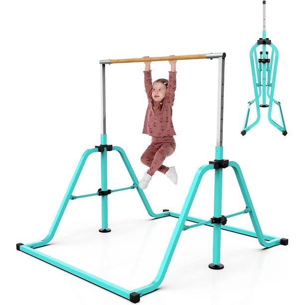Tenpeek Tiffany Blue Adjustable Big Gymnastics Horizontal Folding Training Bars for Kids 250Lbs | Walmart (US)