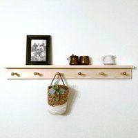 Shelf With Hooks| Peg Rail Shelf| Entryway Decor| Nursery Coat Rack| Modern Farmhouse Kitchen Shaker | Etsy (US)