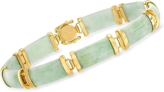 Ross-Simons Good Fortune Jade Bracelet in 18kt Gold Over Sterling | Amazon (US)