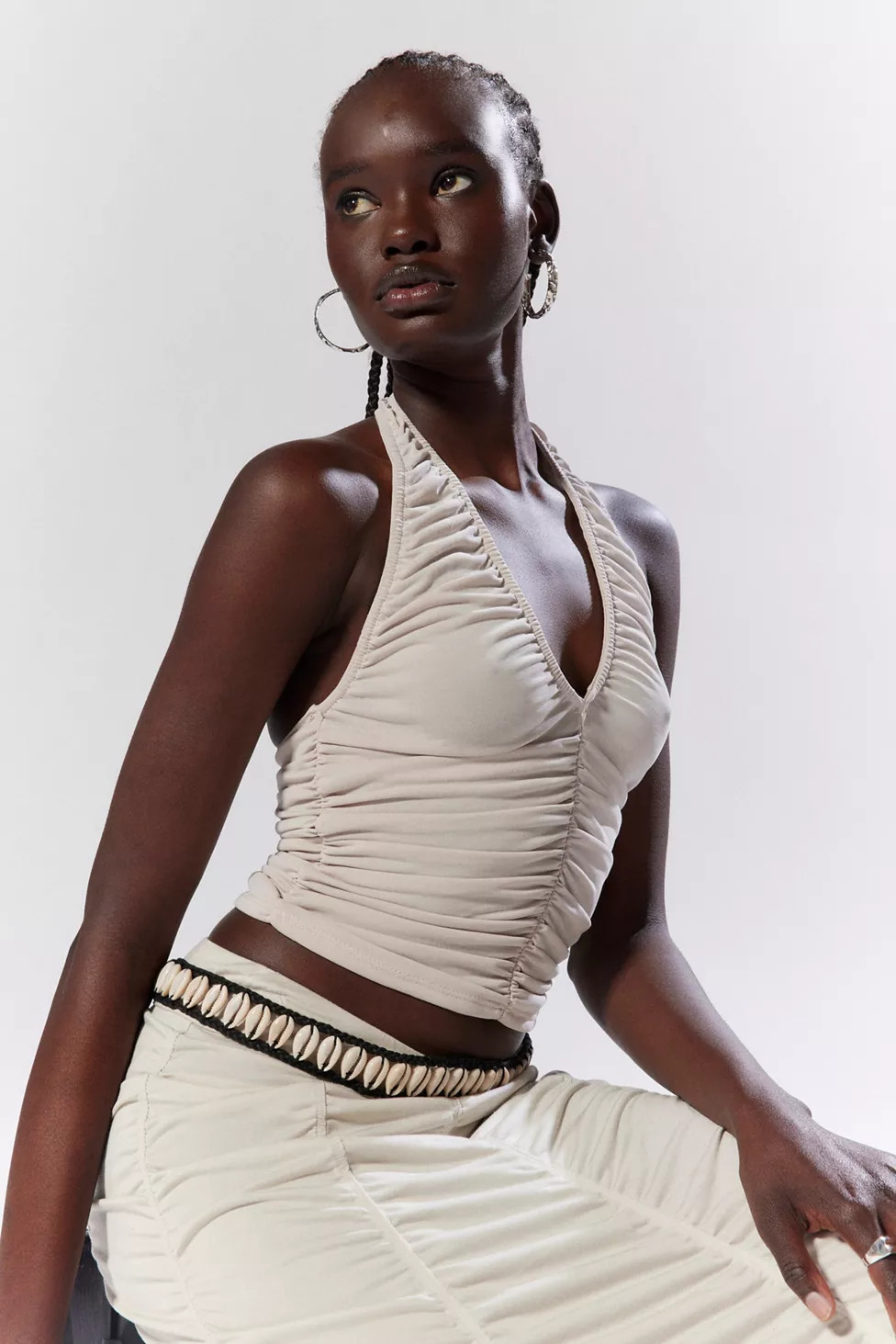 Silence + Noise Rita Ruched Halter Top | Urban Outfitters (US and RoW)