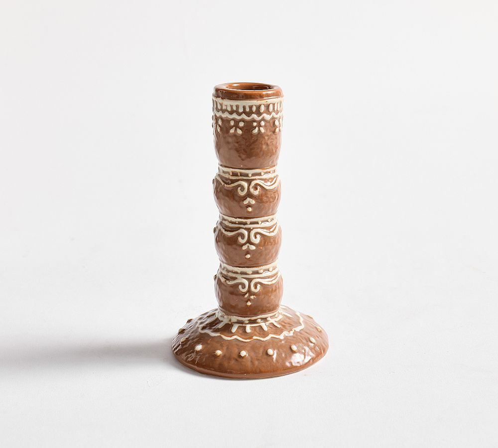 Handcrafted Ceramic Gingerbread Candle Holder | Pottery Barn (US)