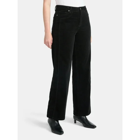 Time and Tru Women's and Women's Plus Corduroy Seamed Wide Leg Pants, 31" Inseam, Sizes 2-22 | Walmart (US)