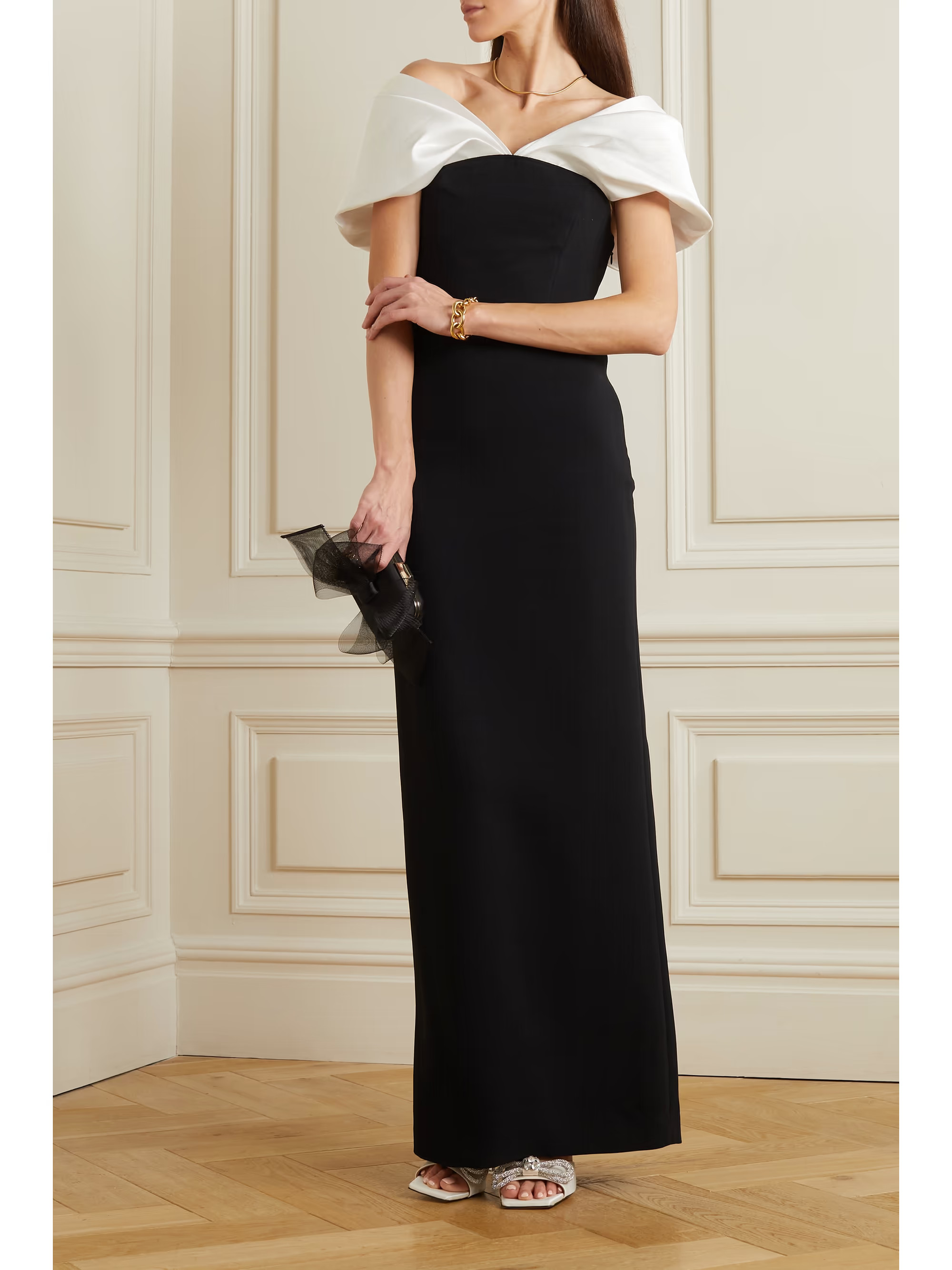 Dakota off-the-shoulder crepe and satin-twill gown | NET-A-PORTER (US)