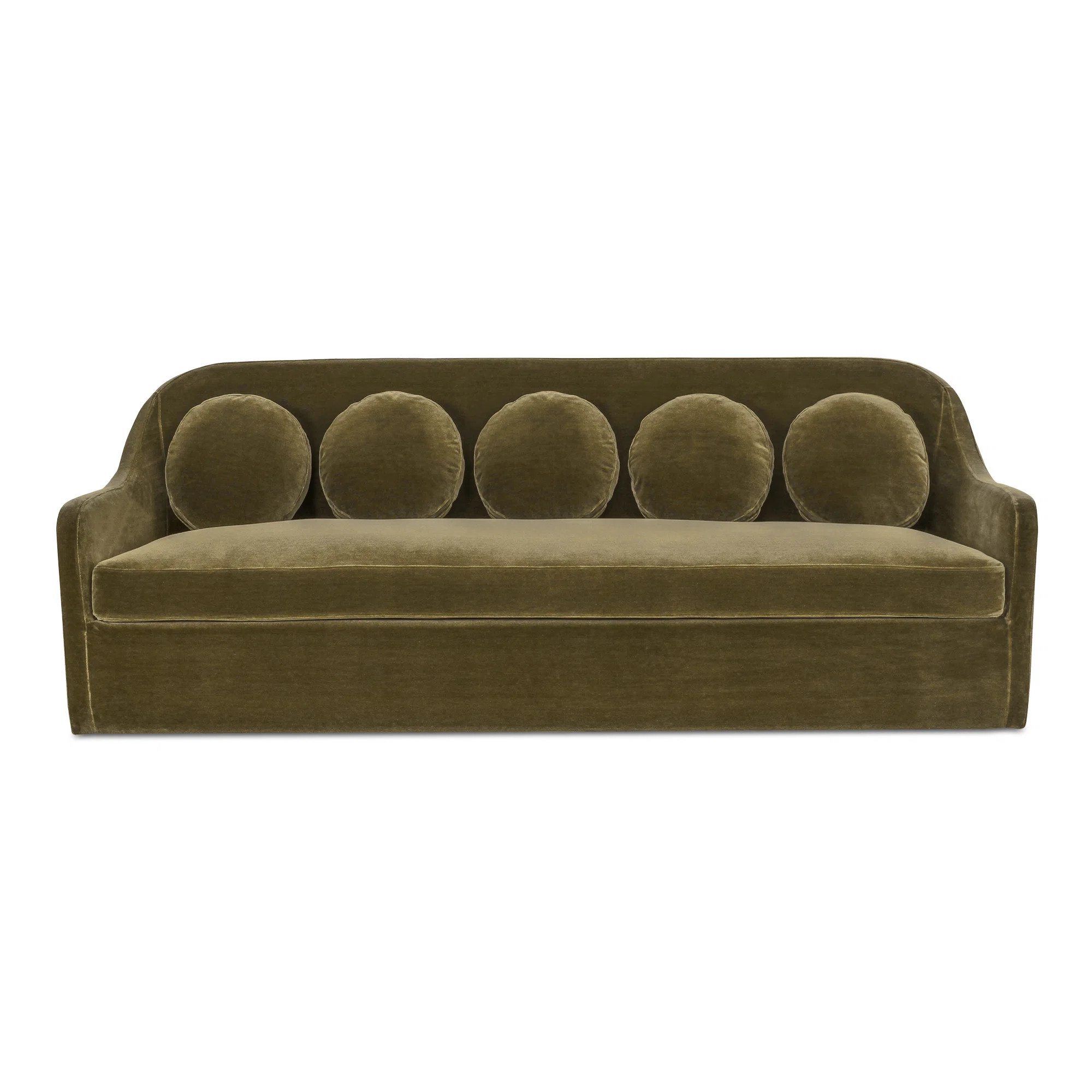 Rialto Sofa Dark Green Faux Mohair | Wayfair North America