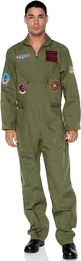 Leg Avenue Men's Top Gun Flight Suit Costume | Amazon (US)