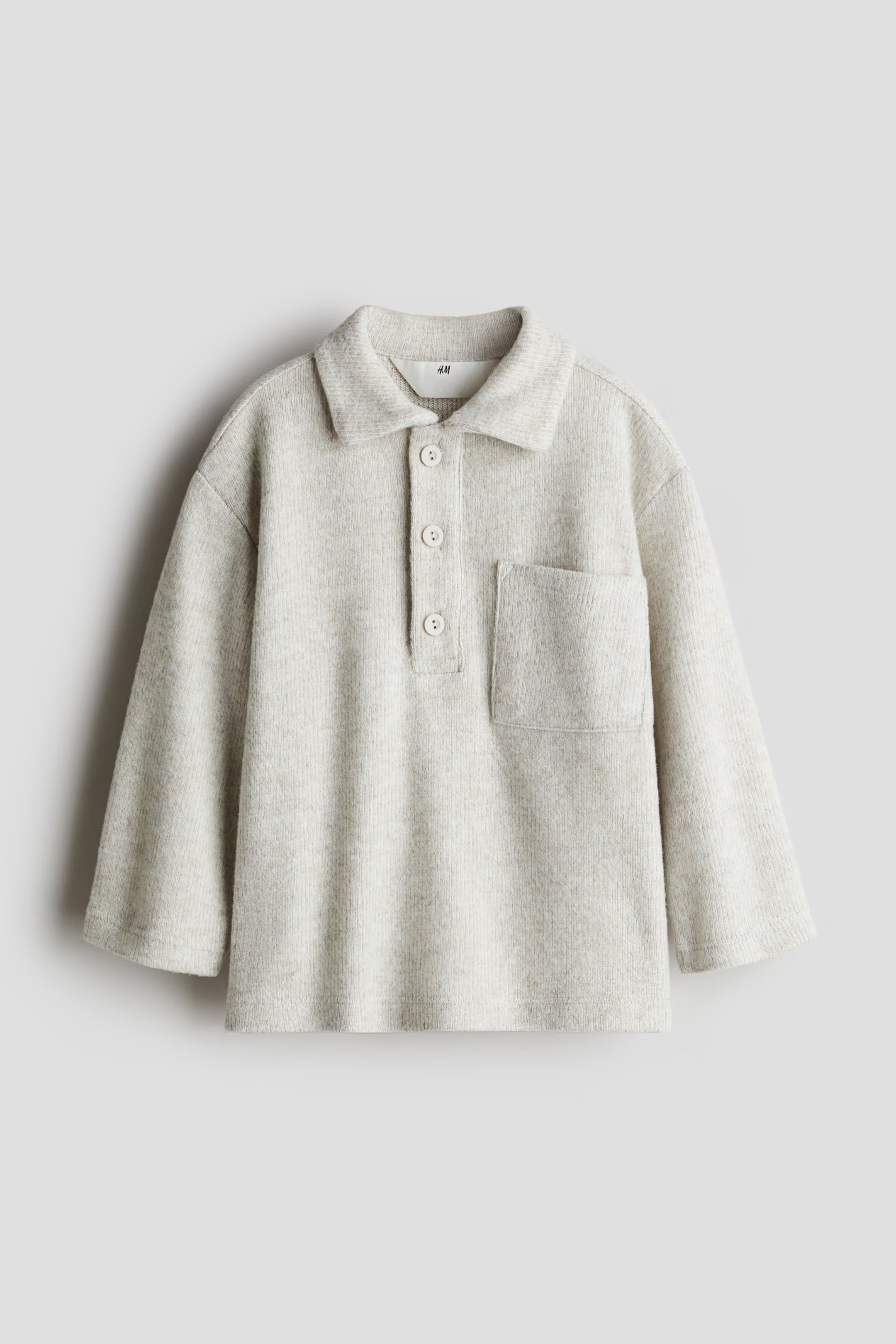 Rib-Knit Polo Shirt - Light gray - Kids | H&M US | H&M (US + CA)