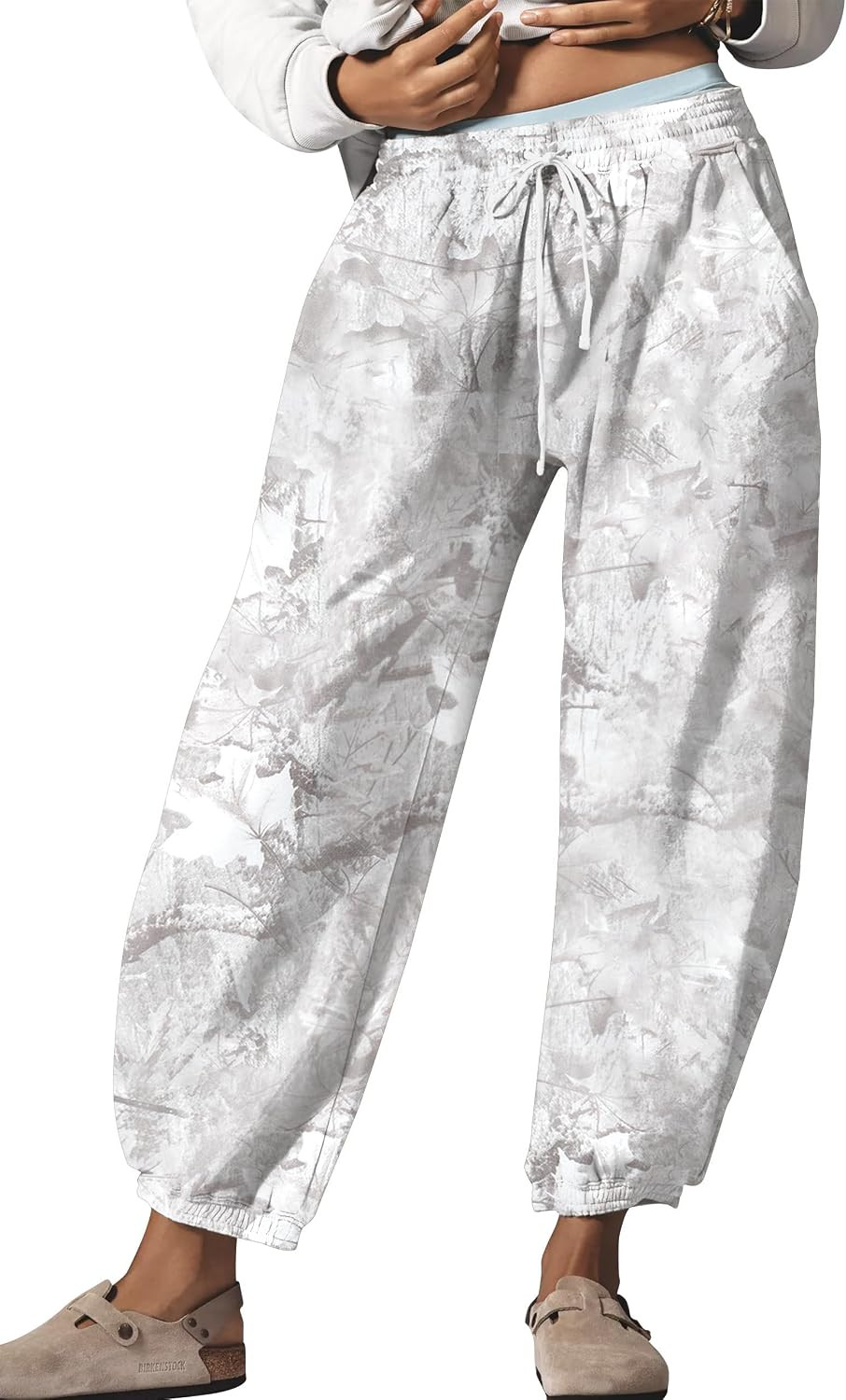 Leopard Pants Women Barrel Sweatpants Casual Baggy Cheetah Print Lounge Pants Drawstring Joggers Pant Trousers | Amazon (US)
