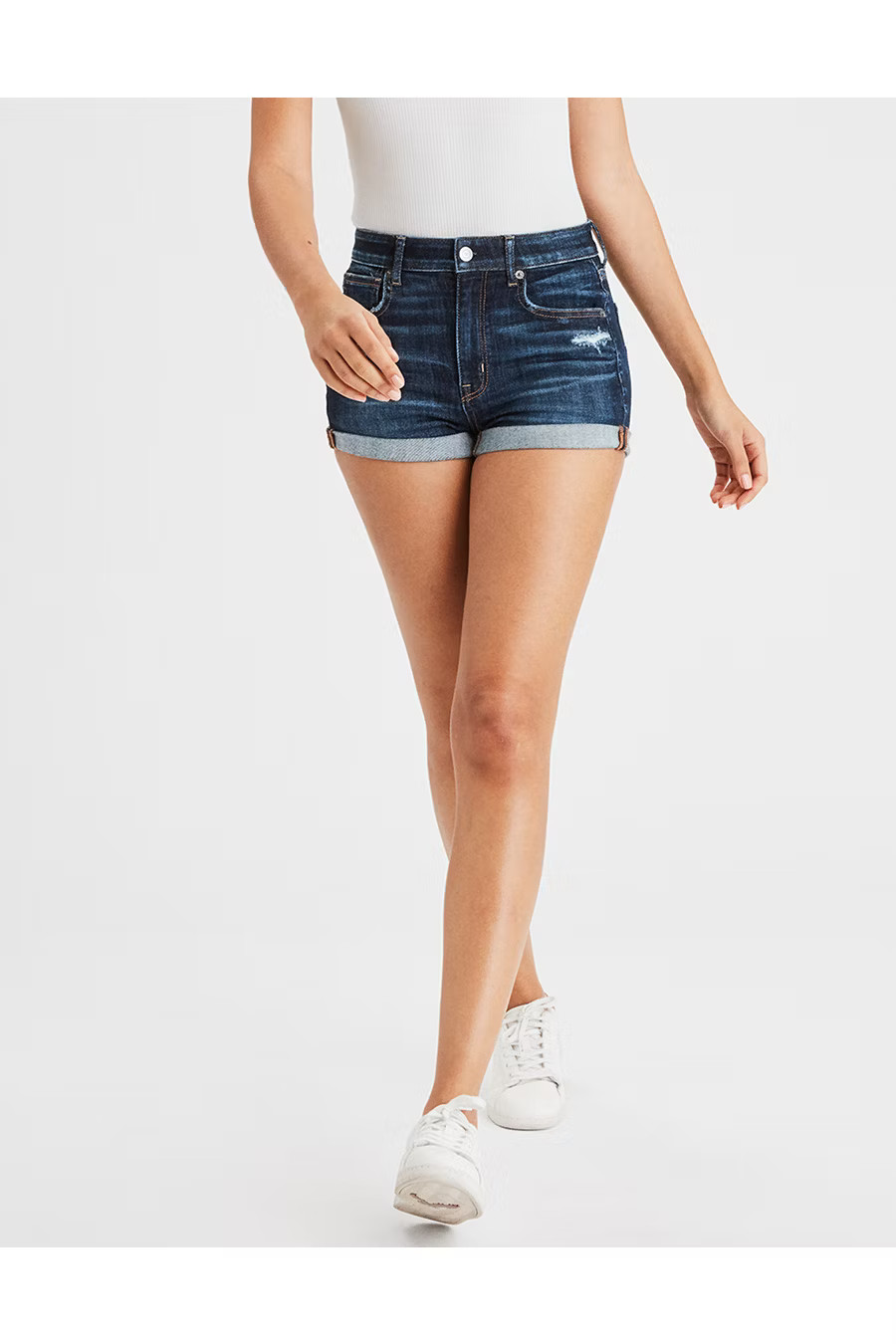 AE Ne(X)t Level Super High-Waisted Denim Short Short | American Eagle Outfitters (US & CA)