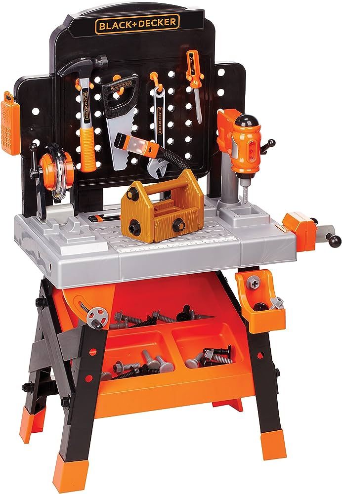 Black+Decker Kids Workbench - Power Tools Workshop - Build Your Own Toy Tool Box – 75 Realistic... | Amazon (US)