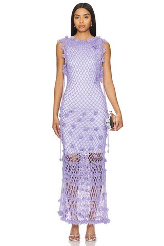 ANDREEVA Handmade Crochet Dress in Violet from Revolve.com | Revolve Clothing (Global)