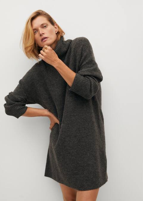 Turtle neck knit dress | MANGO (UK)