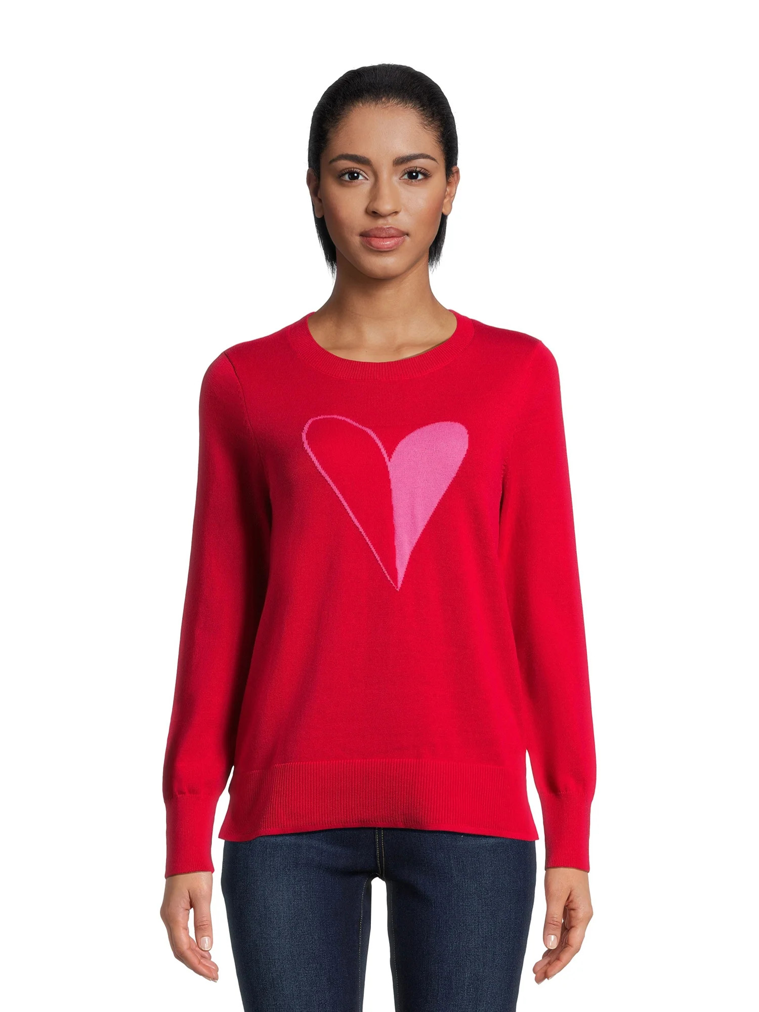 Time and Tru Women's Intarsia Sweater - Walmart.com | Walmart (US)